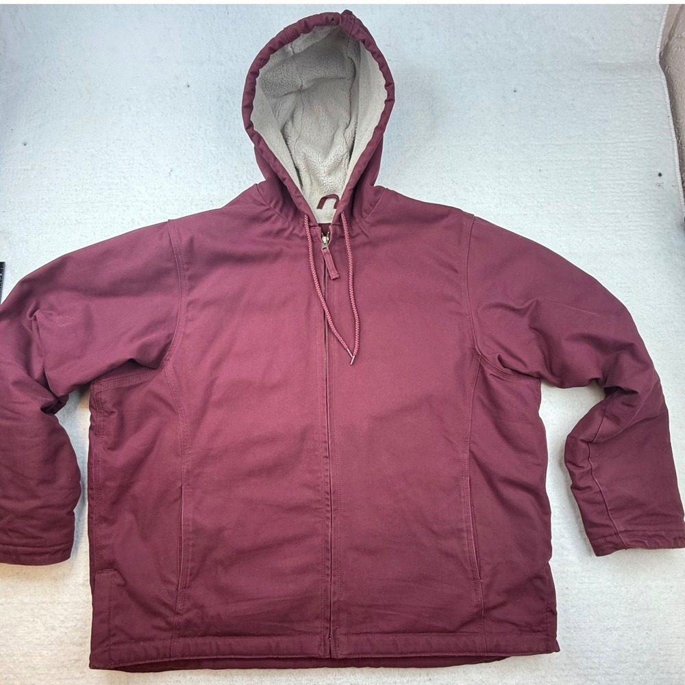 Blue Mountain Women's 3X Sherpa‎ Lined  Chore Coat Jacket Burgundy cotton winter